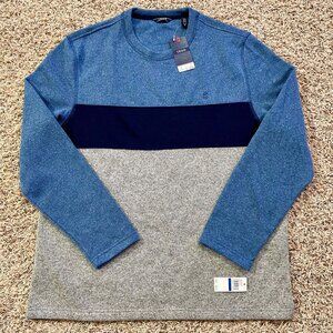 IZOD Men’s Colorblock Long Sleeve Pullover Fleece Crew Neck Sweatshirt, Size XL